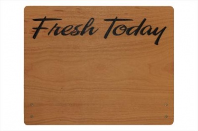 Large Cherry Wood Point of Sale Sign 250mm x 200mm - FRESH TODAY